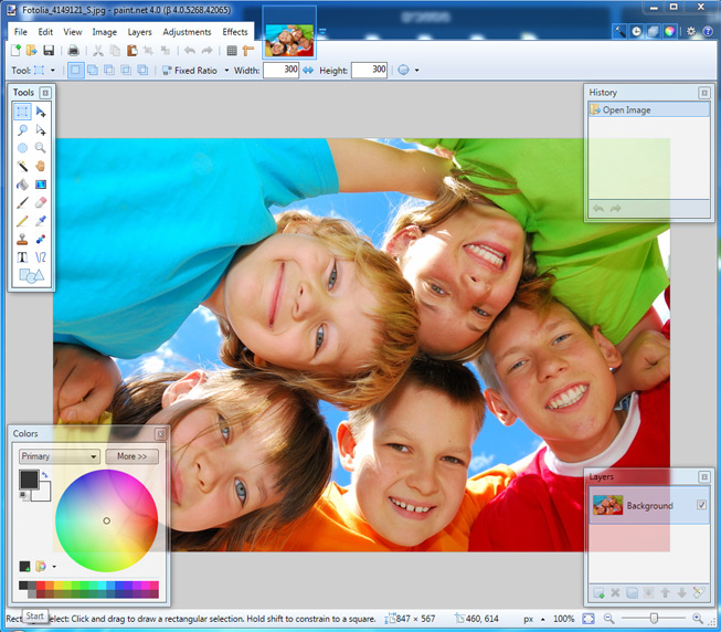 פתיחת תמונה ב-Paint.net